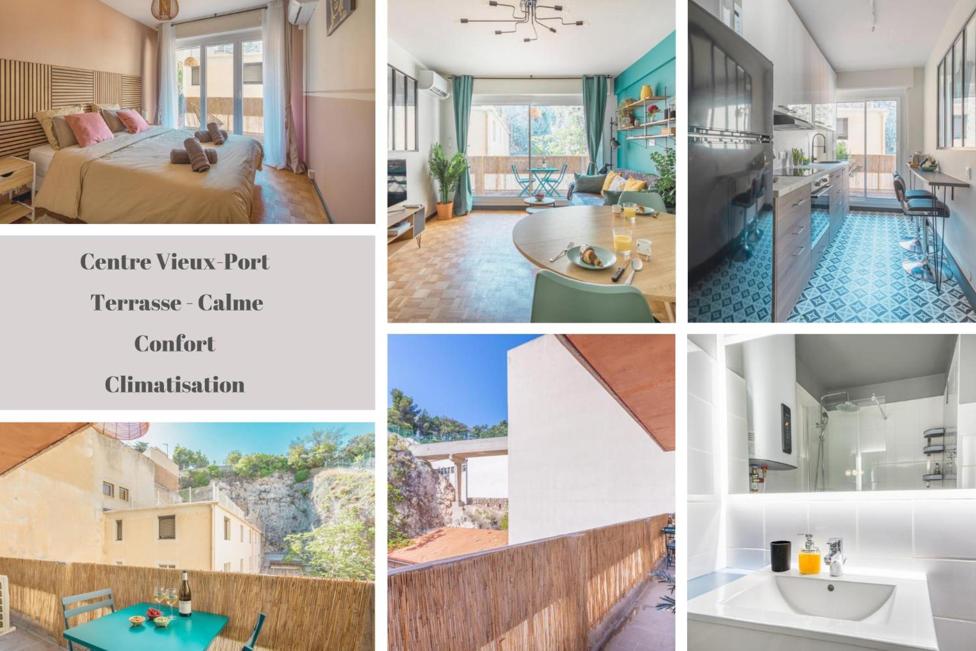 Appartement Divine Idylle Vieux-port Terrasse Clim